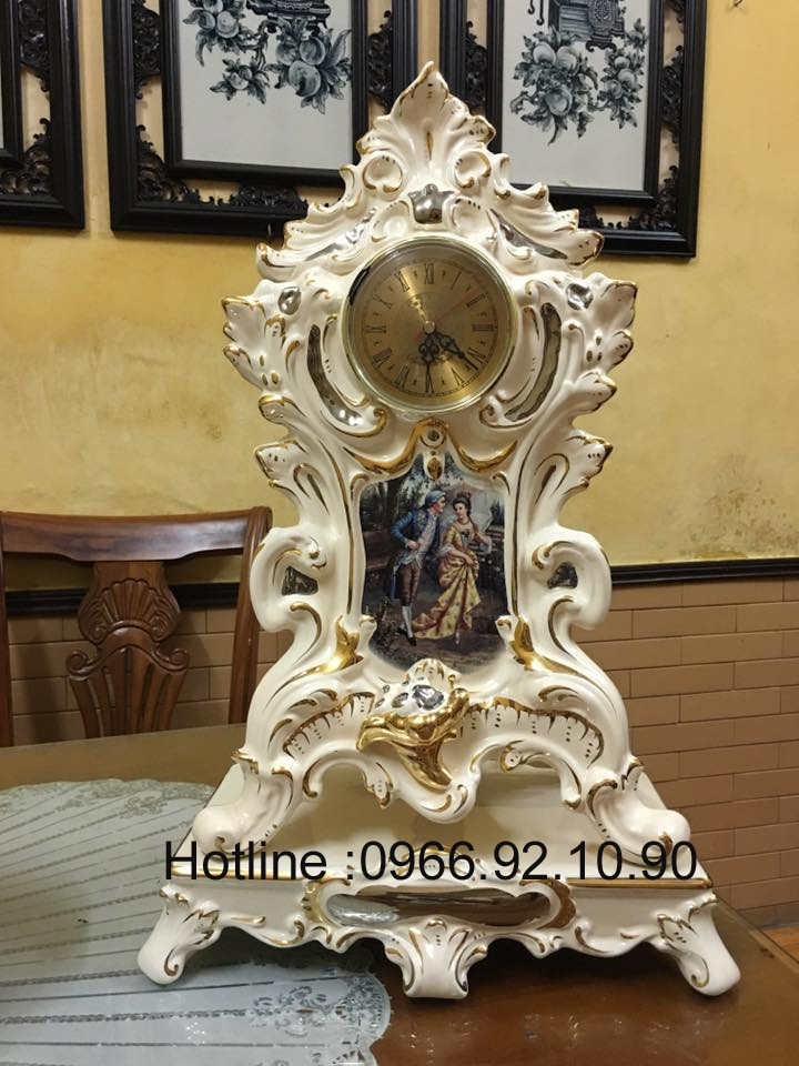 Đồng hồ gốm sứ cao cấp 24k Hoàng Gia Châu Âu đẳng cấp
