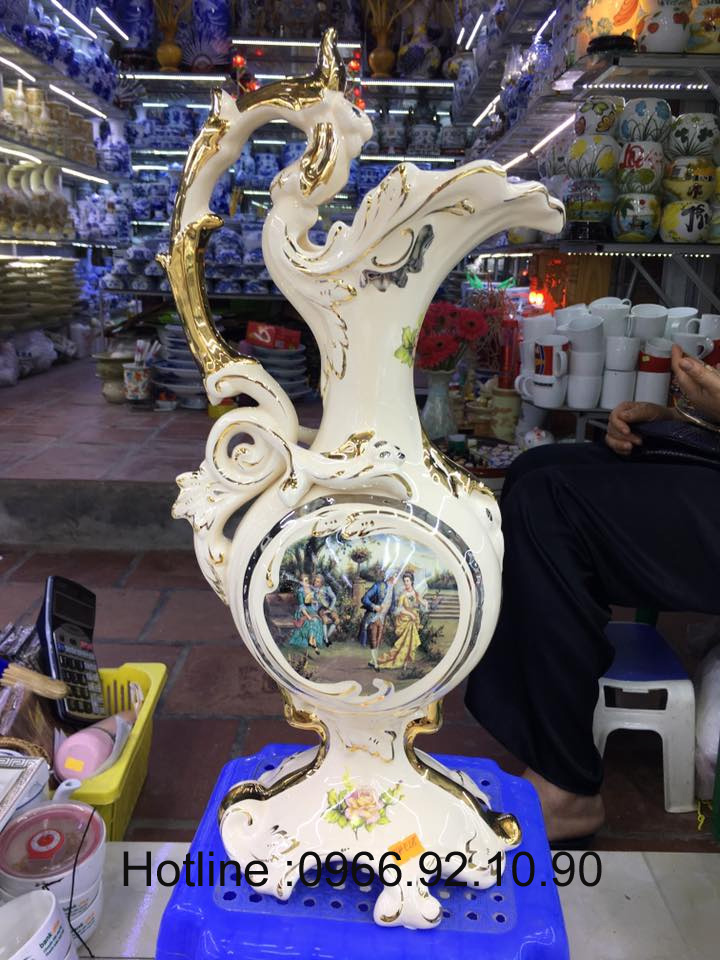 Đồng hồ gốm sứ cao cấp 24k Hoàng Gia Châu Âu đẳng cấp 