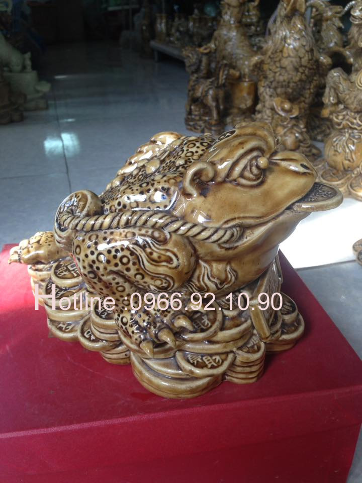 Tượng cóc thần tài Bát Tràng Gốm sứ phong thủy may mắn tài lộc