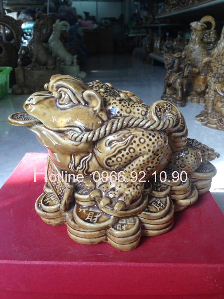 Tượng cóc thần tài Bát Tràng Gốm sứ phong thủy may mắn tài lộc 