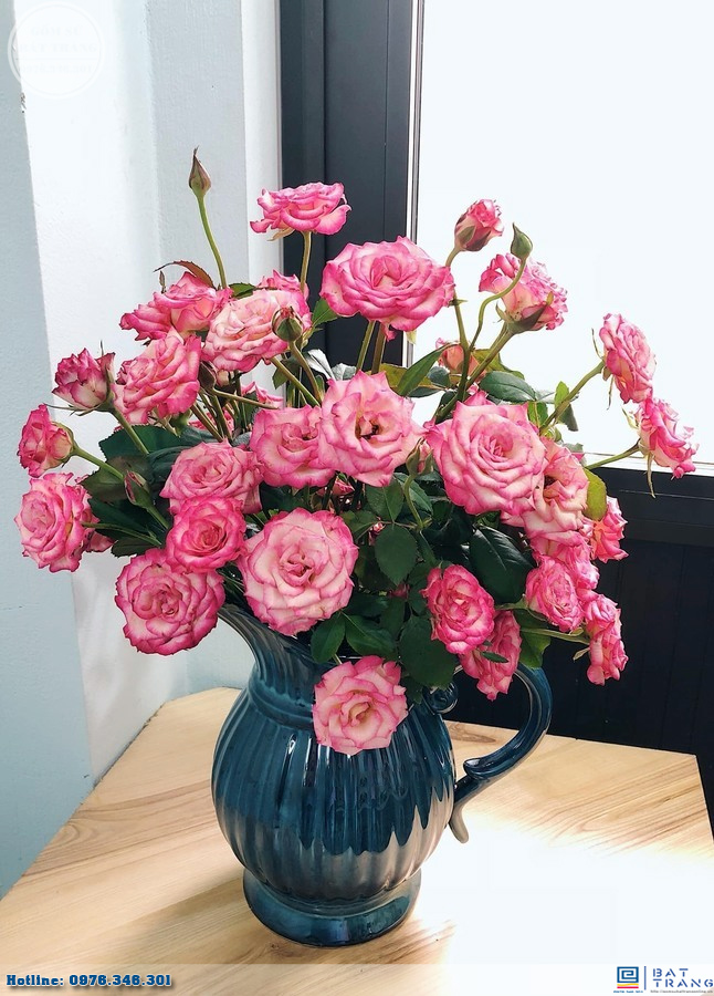 Lọ hoa Bát Tràng men hỏa biến xanh tím dáng bình sữa 25cm cao cấp 