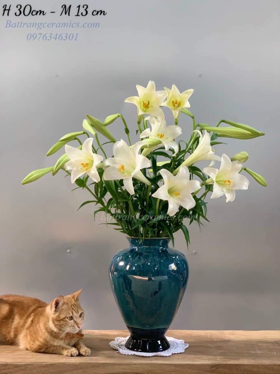 Lọ hoa men hỏa biến trái tim 30cm sang trọng độc đáo tiện dụng