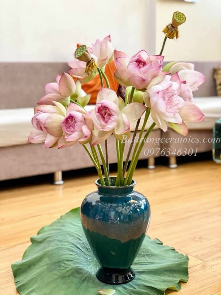 Lọ hoa men hỏa biến trái tim 30cm sang trọng độc đáo tiện dụng