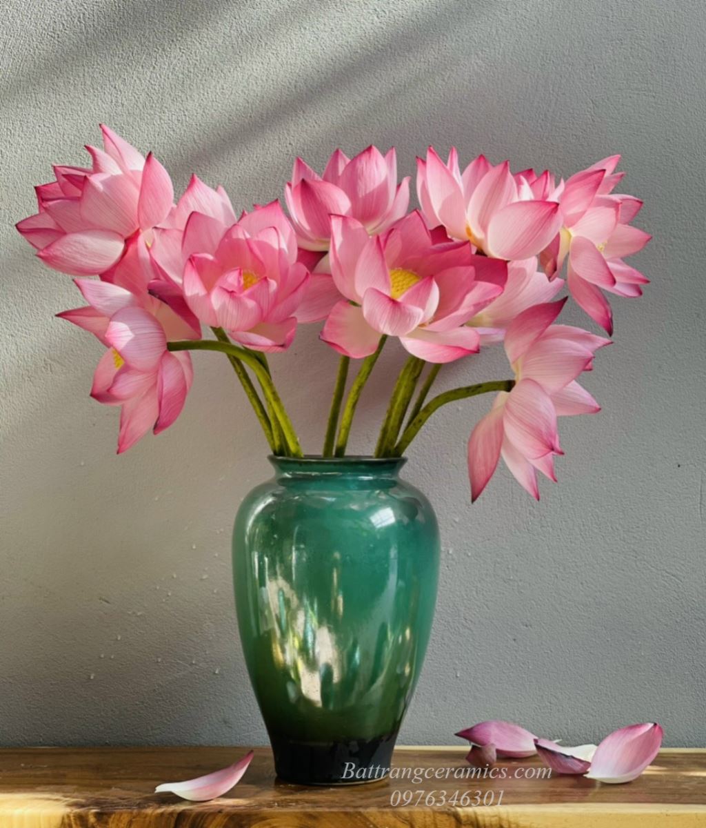 Siêu phẩm lọ hoa men hỏa biến dáng xoài 30cm sang trọng