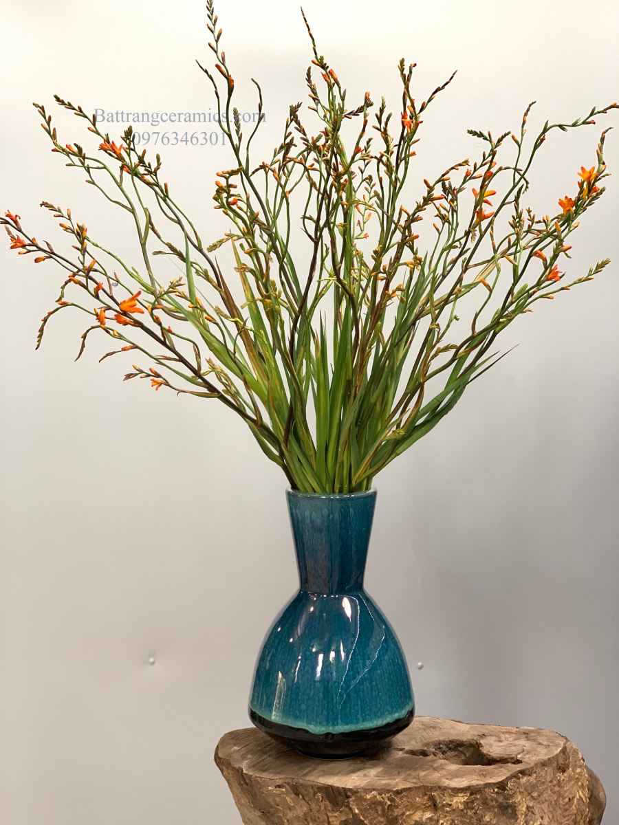 Lọ hoa men hỏa biến dáng phễu 32cm sang trọng tinh tế