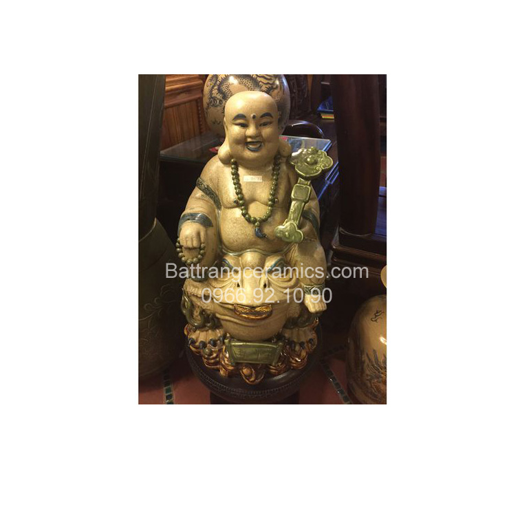 Ông Di Lặc ngồi cóc ngậm tiền 52cm may mắn tài lộc 
