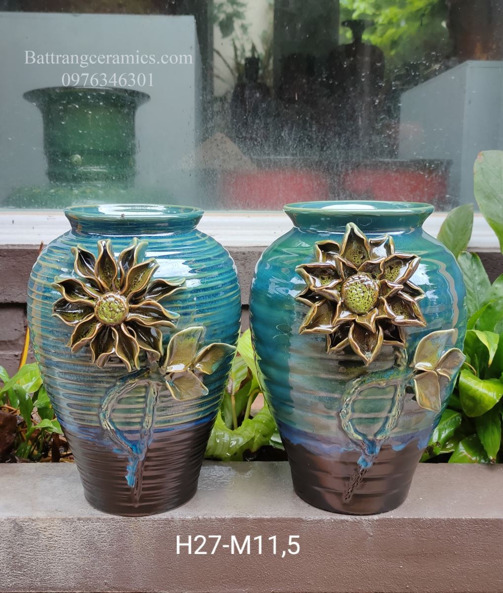Lọ hoa dáng xoài men hỏa biến H27cm đẹp sang trọng giá tốt 