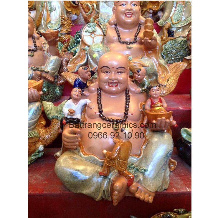 Di Lặc ngũ phúc 50cm tượng phong thủy may mắn an khang hạnh phúc 