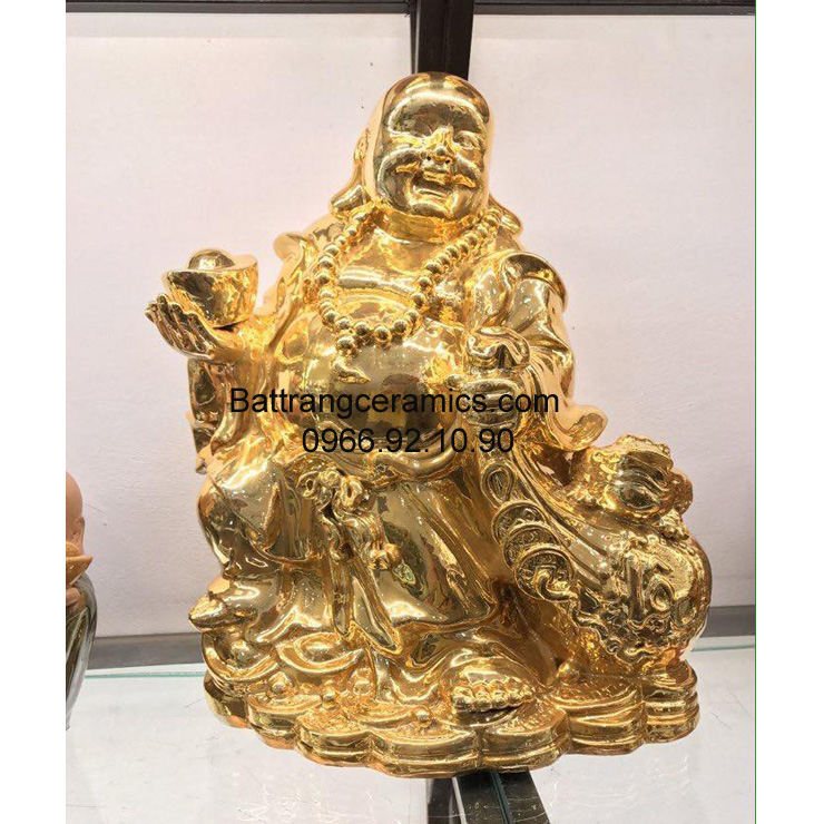 Di lặc mạ vàng 24k 43cm quà tặng cao cấp may mắn bền đẹp