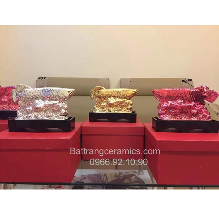 Bộ 3 cá long phong thủy vàng bạc đỏ ruby tặng vận may tài lộc Bộ 3 cá long phong thủy vàng bạc đỏ ruby tặng vận may tài lộc