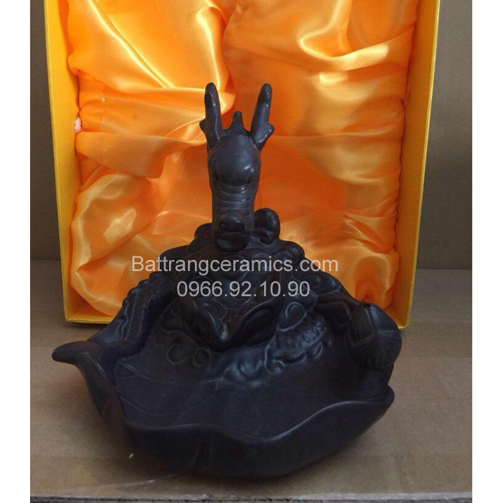 Tượng đốt trầm rồng nhả khói thác nước phong thủy hút tài lộc