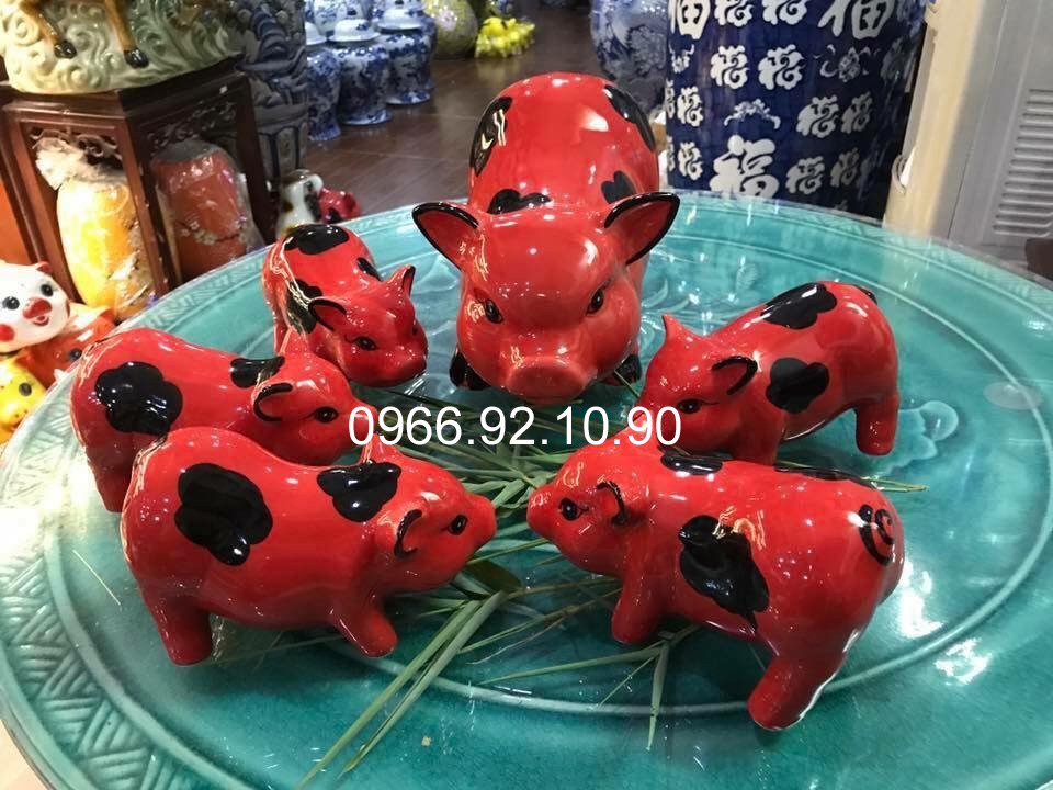 Heo đất Bát Tràng cao cấp sứ gốm sáng bóng tiết kiệm thông minh