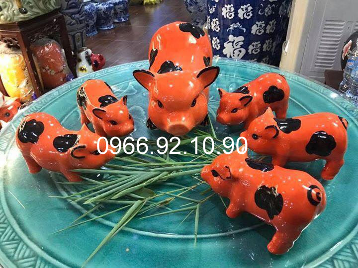 Heo đất Bát Tràng cao cấp sứ gốm sáng bóng tiết kiệm thông minh