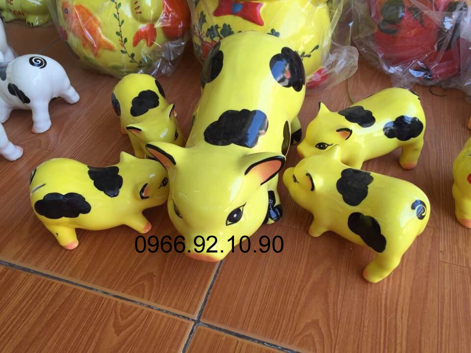 Heo đất Bát Tràng cao cấp sứ gốm sáng bóng tiết kiệm thông minh