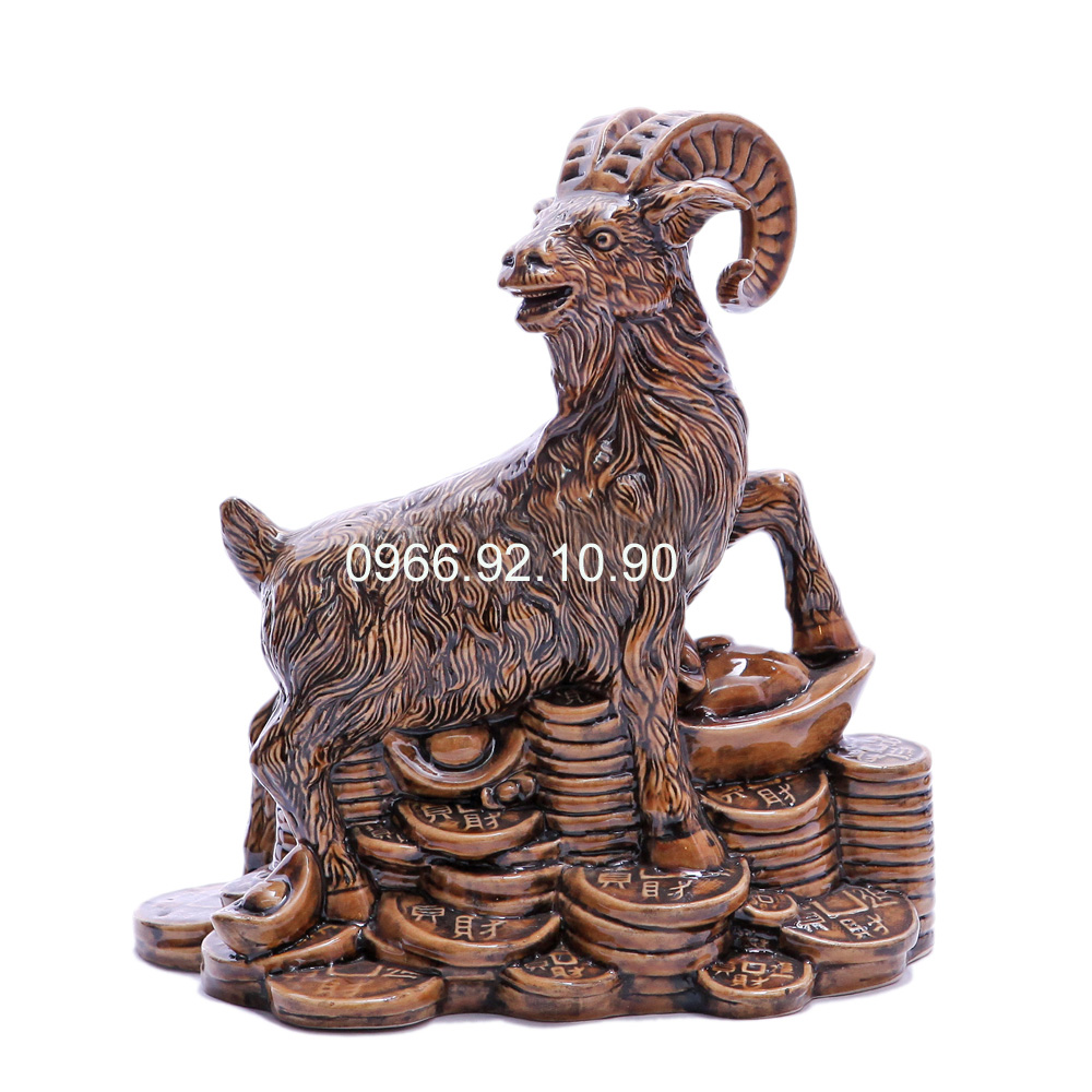 Đế sứ Tài Lộc men da lươn 28cm x 25cm - may mắn phát tài