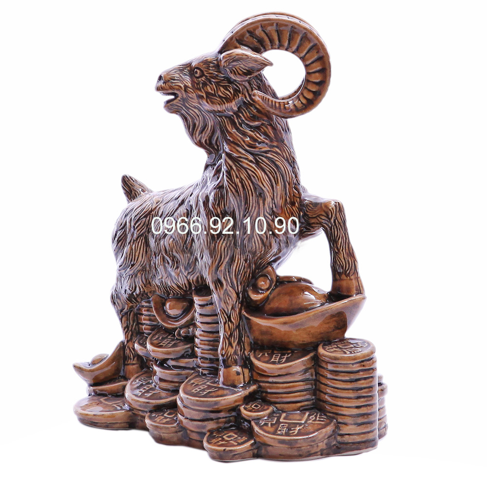 Đế sứ Tài Lộc men da lươn 28cm x 25cm - may mắn phát tài