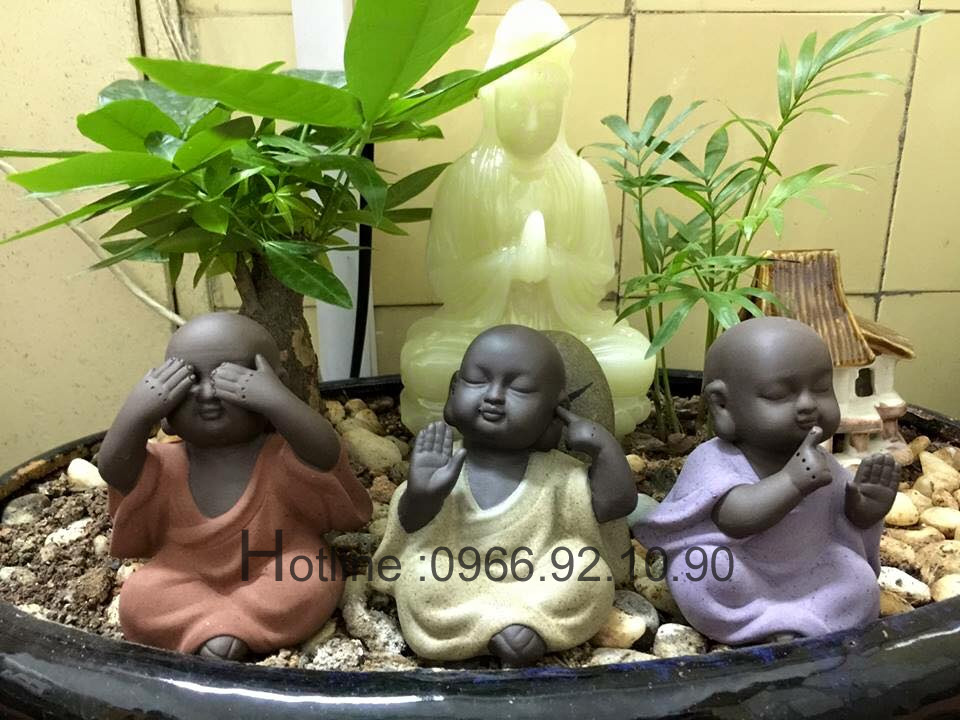 Bộ tượng tam không tử sa tâm an ý đẹp quà tặng giá tốt 