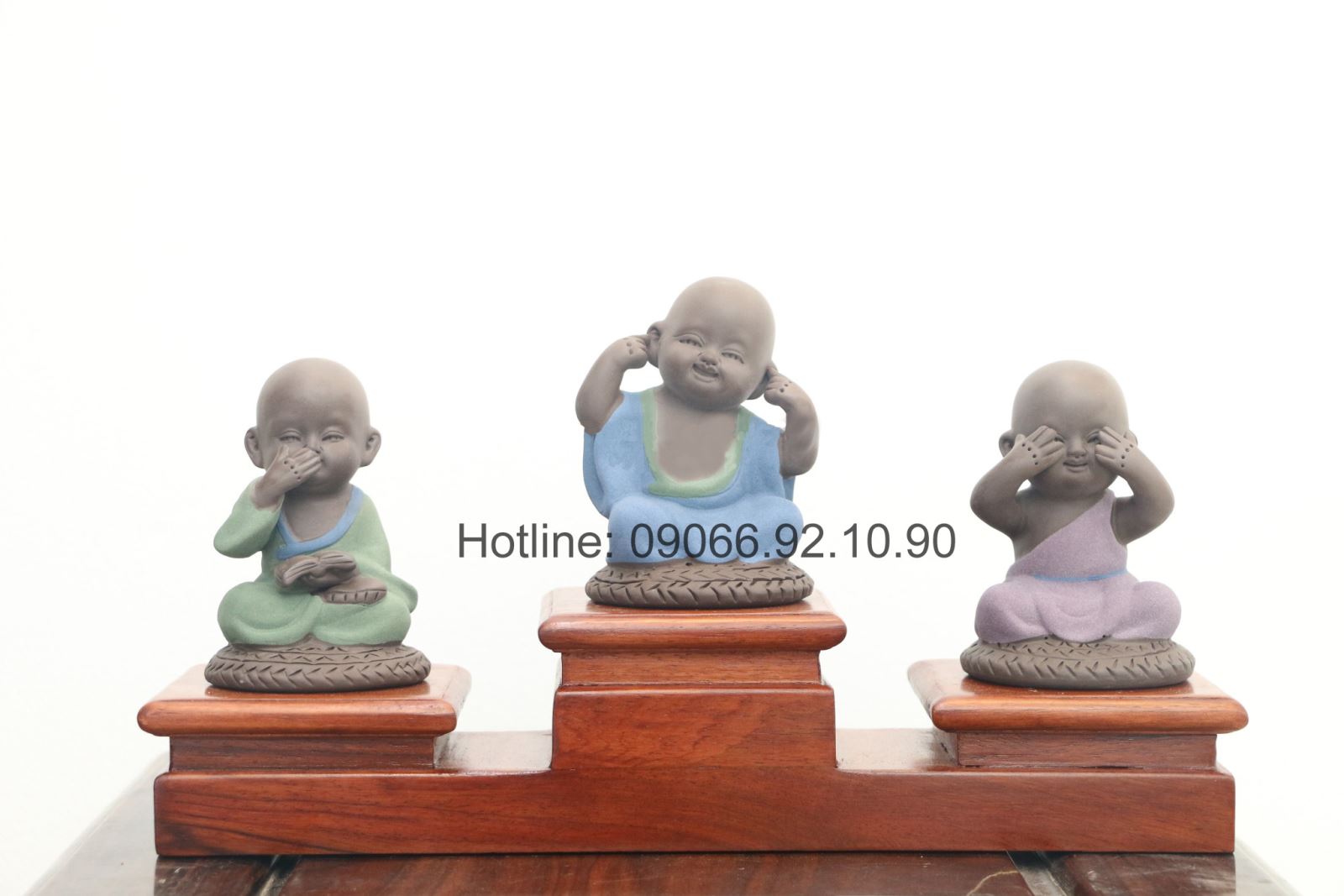 Tượng chú tiểu ba không đế liền cao cấp ý nghĩa tâm linh