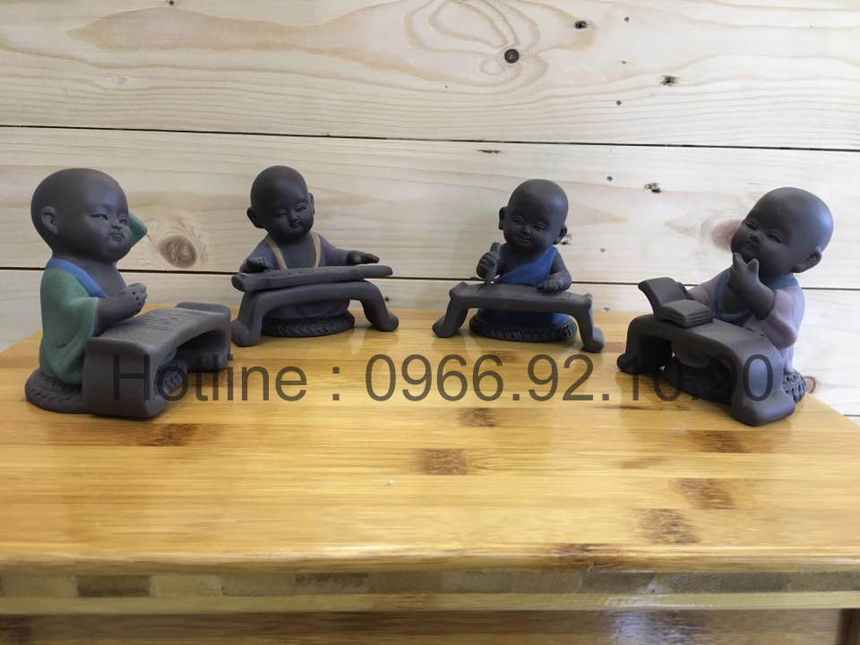 Bộ tượng tử sa cầm kỳ thi họa gốm đẹp phù hợp làm quà tặng