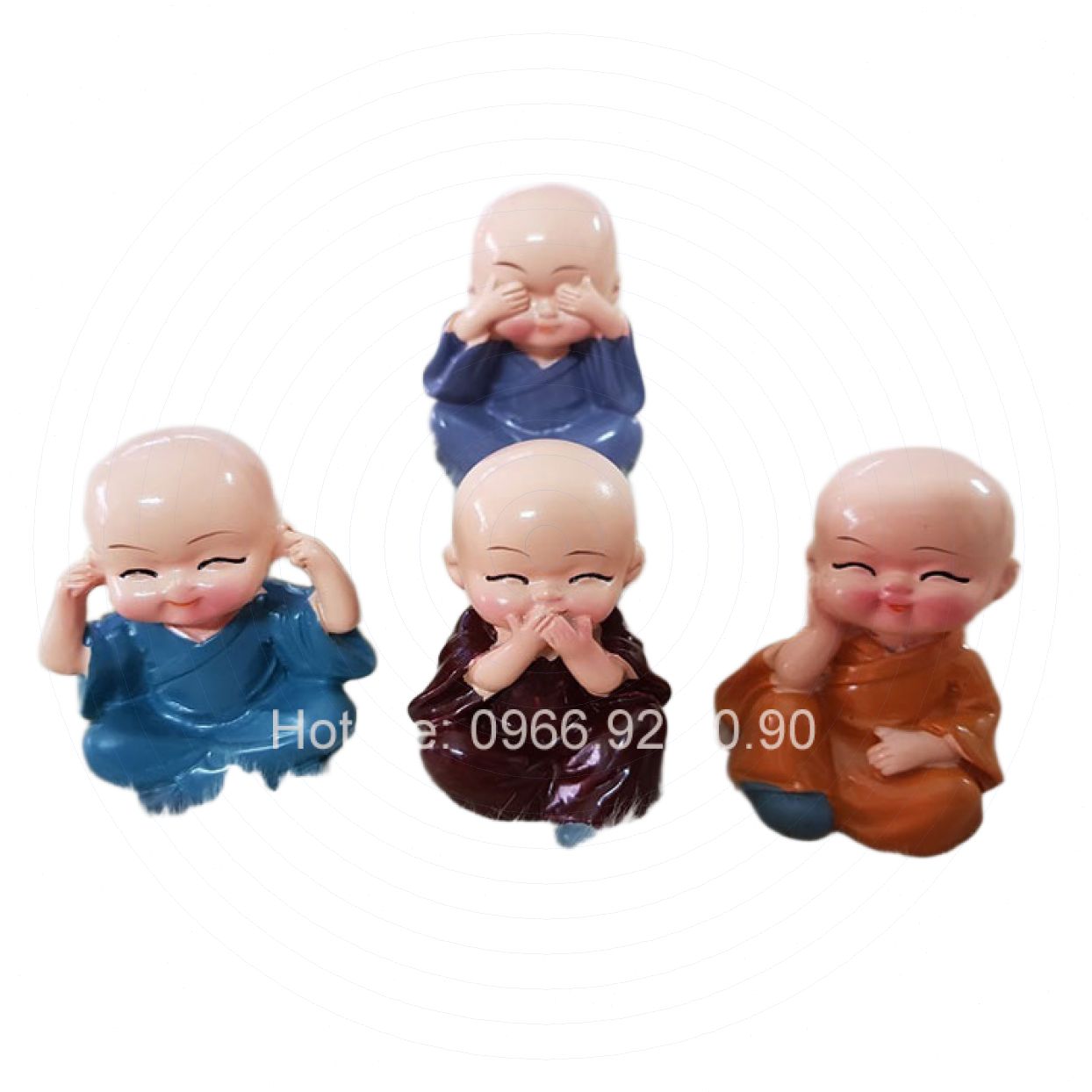 Bộ tượng tứ không sắc màu tươi sáng trang trí quà tặng độc đáo 