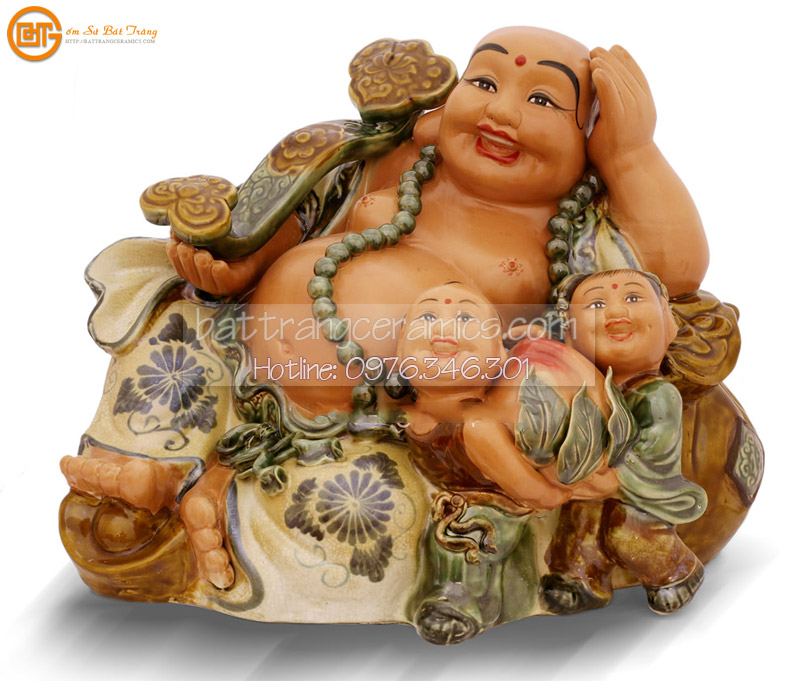 Di Lặc Thọ tỷ cao 45 cm men rạn cổ Gốm sứ Bát Tràng chất lượng