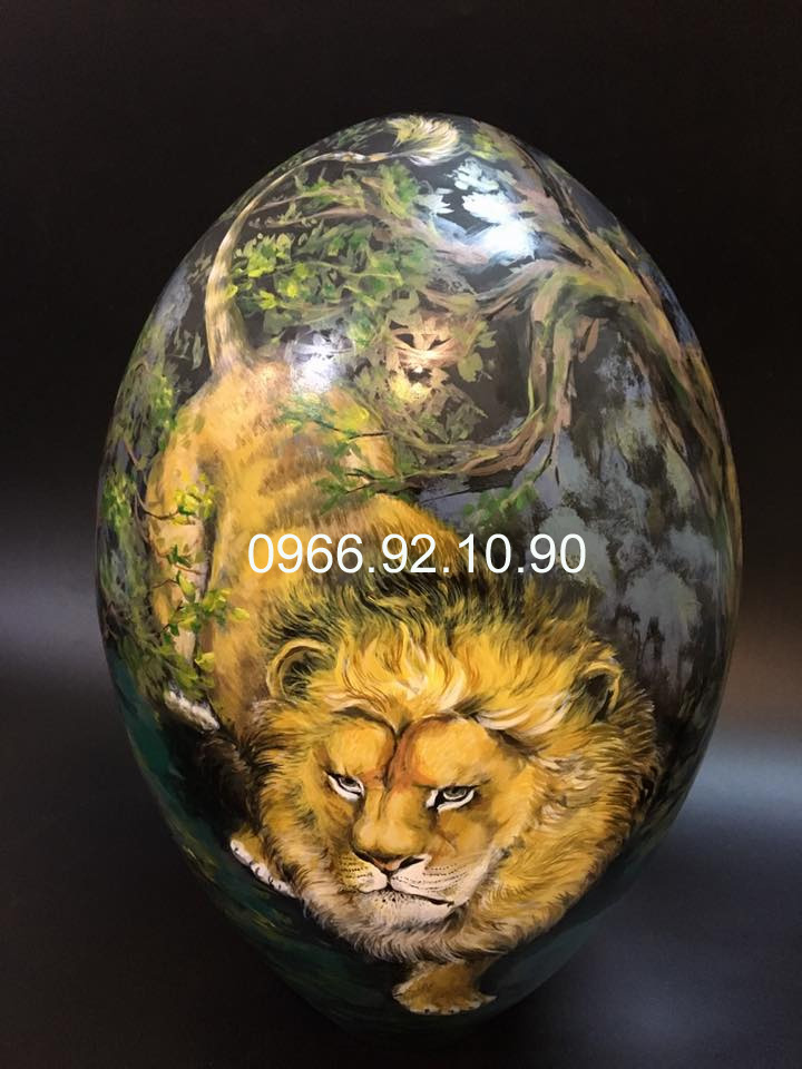 Trứng phong thủy sư tử 50cm gốm Bát Tràng quà tặng giá tốt Trứng phong thủy sư tử 50cm gốm Bát Tràng quà tặng giá tốt