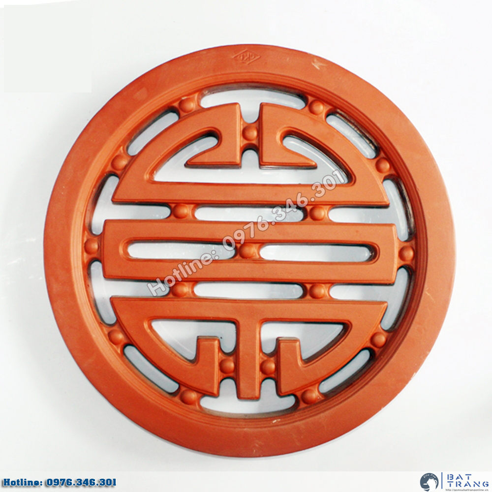 Gạch Tròn Chữ Thọ Bát Tràng Đỏ Gốm Cao Cấp Trang Trí Nhà 