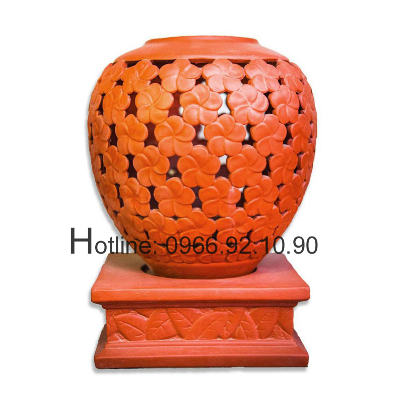 Đèn Ngàn Hoa Đỏ Gốm S2 Chiếu Sáng Vườn Sang Trọng Bát Tràng Đèn Ngàn Hoa Đỏ Gốm S2 Chiếu Sáng Vườn Sang Trọng Bát Tràng