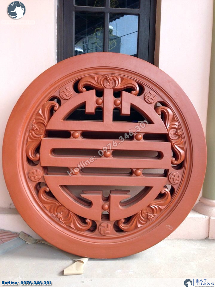 Gạch Tròn Chữ Thọ Đỏ Gốm Bát Tràng Cao Cấp Giá Tốt Gạch Tròn Chữ Thọ Đỏ Gốm Bát Tràng Cao Cấp Giá Tốt