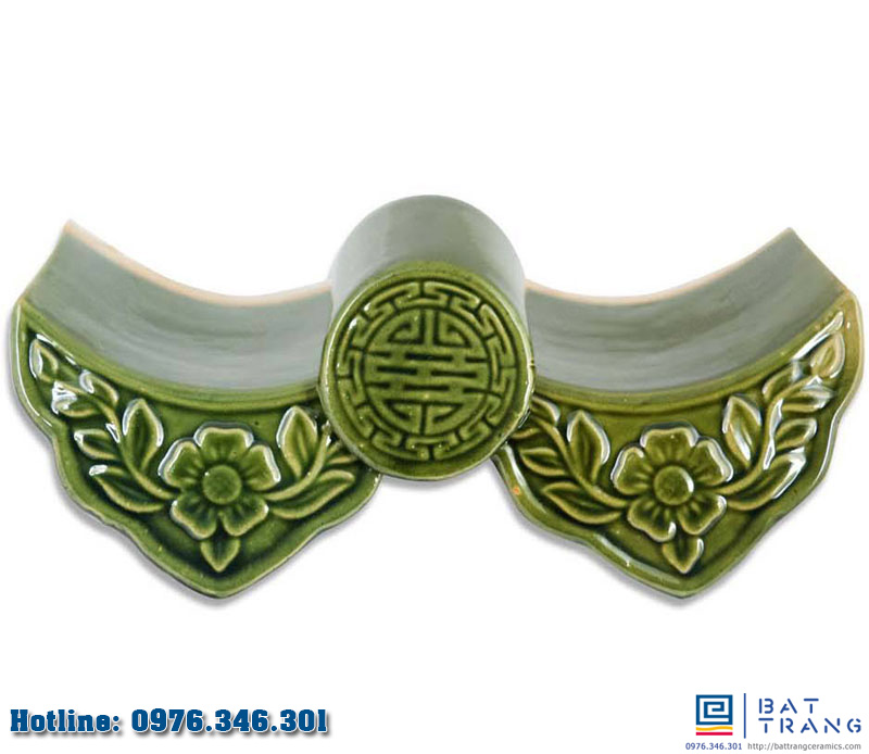 Ngói riềm hoa mai xanh đồng Gốm sứ Bát Tràng bền đẹp Ngói riềm hoa mai xanh đồng Gốm sứ Bát Tràng bền đẹp