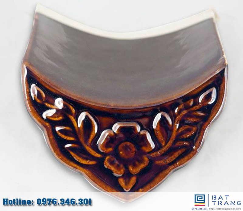 Ngói riềm hoa mai trung nâu đen bền đẹp chính hãng giá tốt 