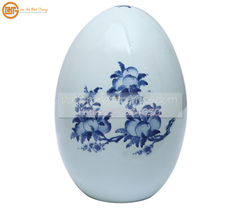 Quả trứng phong thủy Bát Tràng cổ điển cao 45cm tài lộc may mắn 
