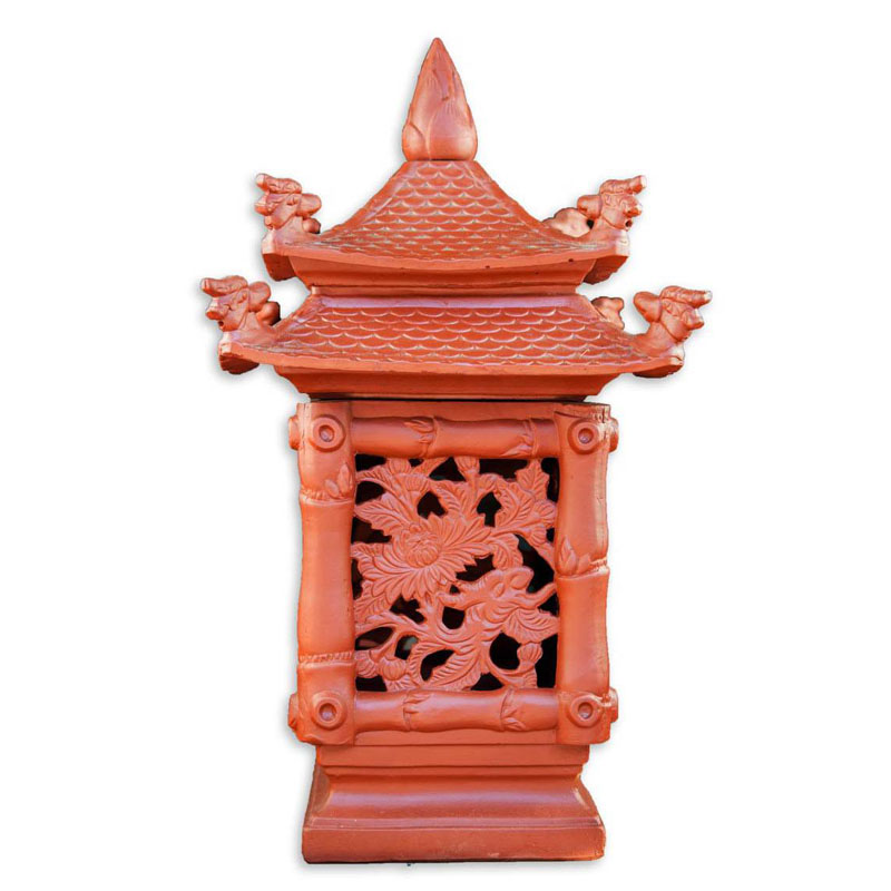 Đèn Tứ Quý gốm đất đỏ Bát Tràng bền đẹp trang trí phòng khách 