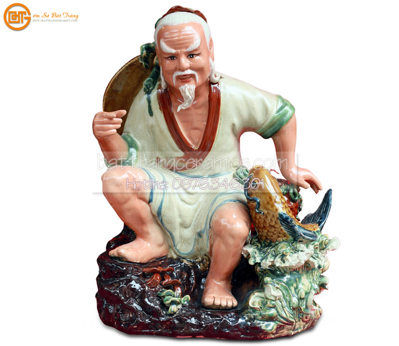 Tượng Lã Vọng men rạn Bát Tràng Cao 35-60cm Đơn Giản Sang Tượng Lã Vọng men rạn Bát Tràng Cao 35-60cm Đơn Giản Sang