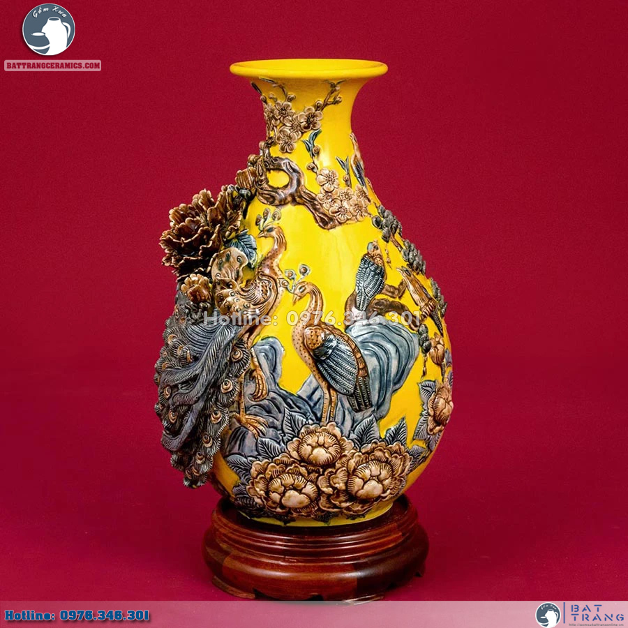 Lọ tỳ bà Phú Quý Trường Xuân men Citrine sang trọng phong thủy đỉnh cao