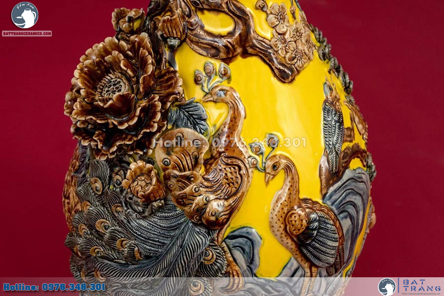 Lọ tỳ bà Phú Quý Trường Xuân men Citrine sang trọng phong thủy đỉnh cao