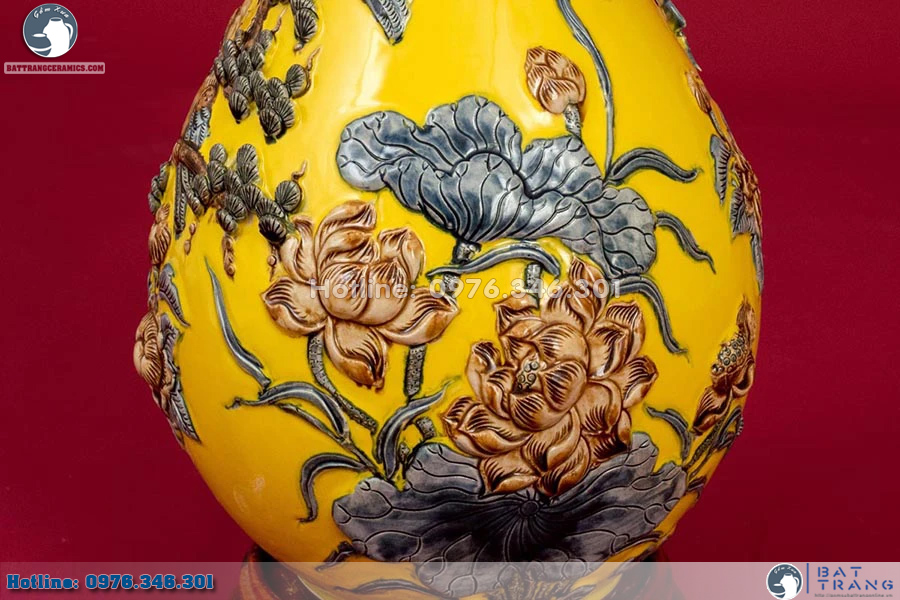 Lọ tỳ bà Phú Quý Trường Xuân men Citrine sang trọng phong thủy đỉnh cao