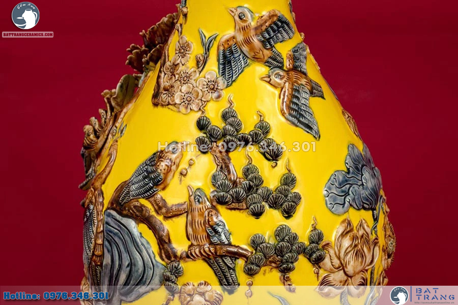 Lọ tỳ bà Phú Quý Trường Xuân men Citrine sang trọng phong thủy đỉnh cao