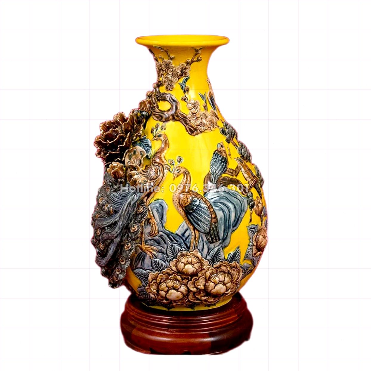 Lọ tỳ bà Phú Quý Trường Xuân men Citrine sang trọng phong thủy đỉnh cao 