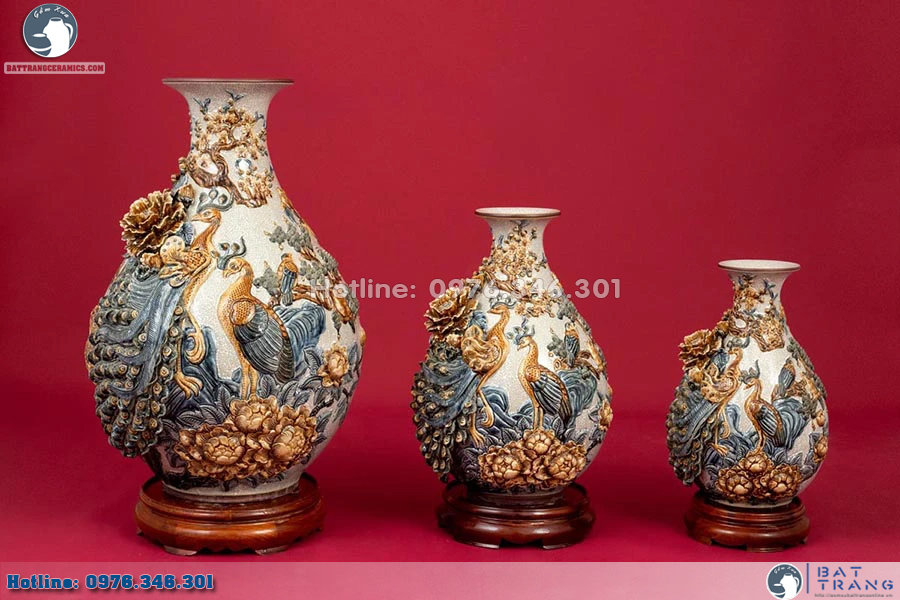 Lọ Tỳ Bà Phú Quý Trường Xuân men rạn cao cấp sang trọng giá tốt