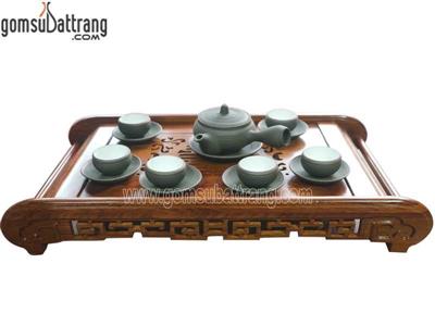 Bộ ấm chén tử sa ganh xanh nghệ nhân cao cấp giá tốt 
