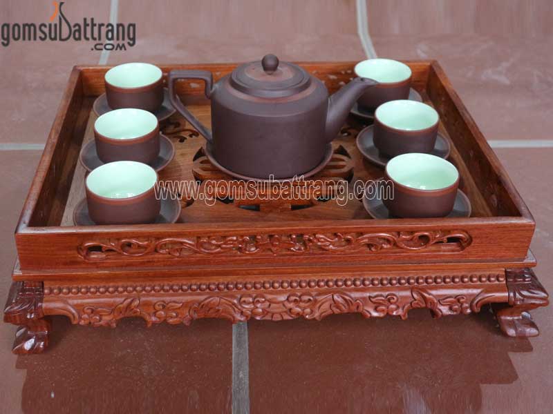 Bộ ấm chén tử sa đỏ khắc chữ Đăng đẳng cấp mua ngay giá tốt