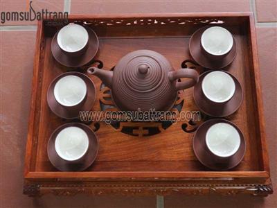 Bộ ấm chén tử sa Bát Tràng nâu tinh tế giá tốt bảo hành 