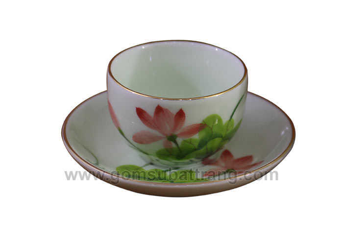 Bộ ấm trà Bát Tràng cao cấp vẽ sen xanh ngọc sang trọng tiện dụng Bộ ấm trà Bát Tràng cao cấp vẽ sen xanh ngọc sang trọng tiện dụng
