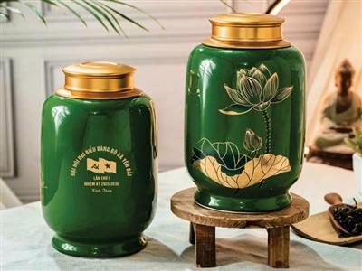 Hũ đựng trà Bát Tràng sứ cao cấp bảo quản thơm lâu 
