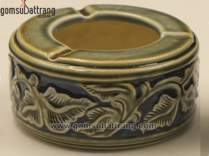 Bộ ấm chén quai vuông hoa phù dung men xanh chính hãng, sang trọng Bộ ấm chén quai vuông hoa phù dung men xanh chính hãng, sang trọng