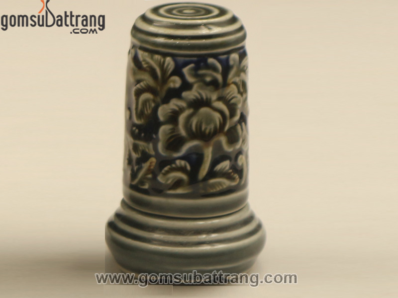 Bộ ấm chén quai vuông hoa phù dung men xanh chính hãng, sang trọng Bộ ấm chén quai vuông hoa phù dung men xanh chính hãng, sang trọng