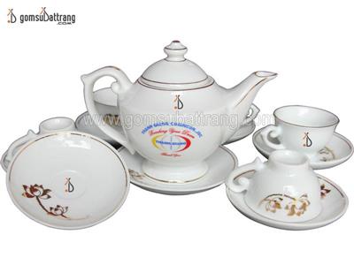 Bộ ấm chén Đèn Thần sứ Bát Tràng sang trọng quà tặng ý nghĩa 