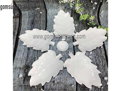 Bộ đồ ăn gốm sứ Bát Tràng men trắng kiểu lá nho sang trọng 