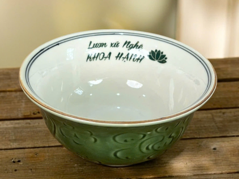 Bát Phở Xanh Đồng đẹp sang trọng phục vụ bữa ăn gia đình